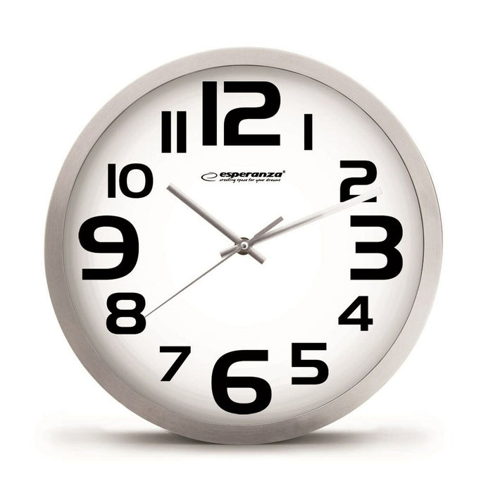 Wall Clock Esperanza EHC013W White Black 250 mm Quartz