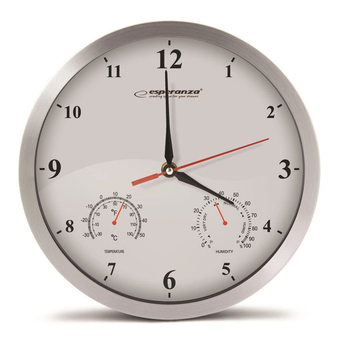 Esperanza EHC008W Mechanical Wall Clock, Round, White