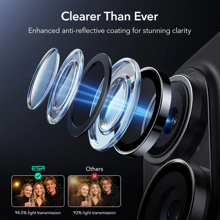 ESR Armorite Camera Cover for iPhone 16 / 16 Plus / 17 - Black - Cell phone tempered glass<<<HurtelXML