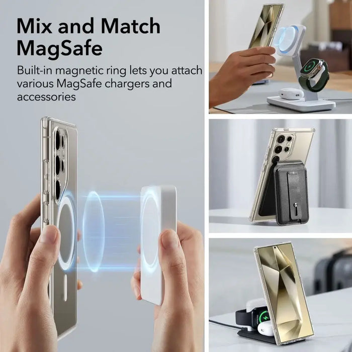 ESR Classic Hybrid Halolock Case with MagSafe for Samsung Galaxy S24 Ultra - Clear - Cell phone cases