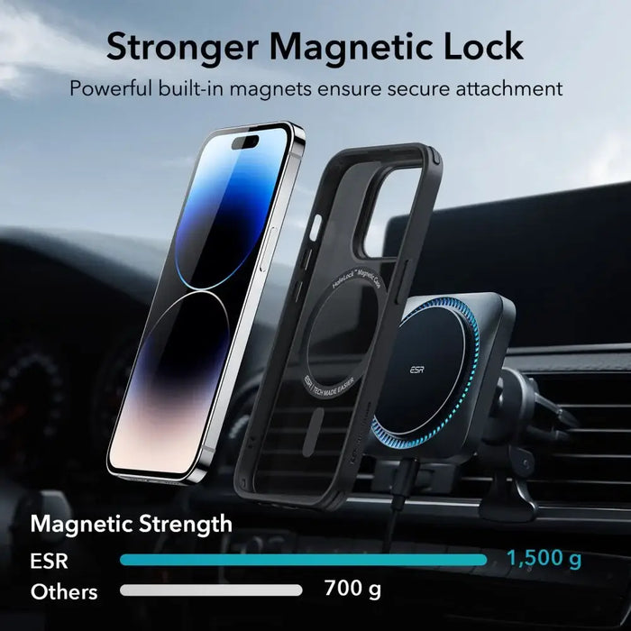 ESR Classic Hybrid Halolock MagSafe Case for iPhone 14 Pro Max - Matte Black - Protective cases
