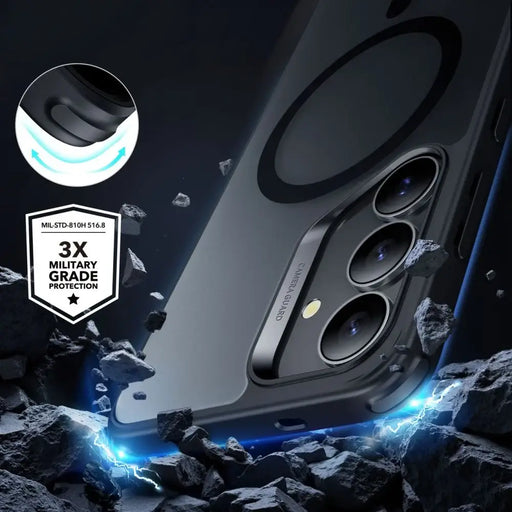 ESR Classic Hybrid Halolock MagSafe Case for Samsung Galaxy S25+ - Translucent Black - Cell phone cases