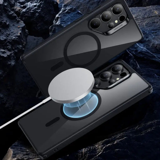 ESR Classic Hybrid Halolock MagSafe Case for Samsung Galaxy S25 Ultra - Clear Black - Cell phone cases