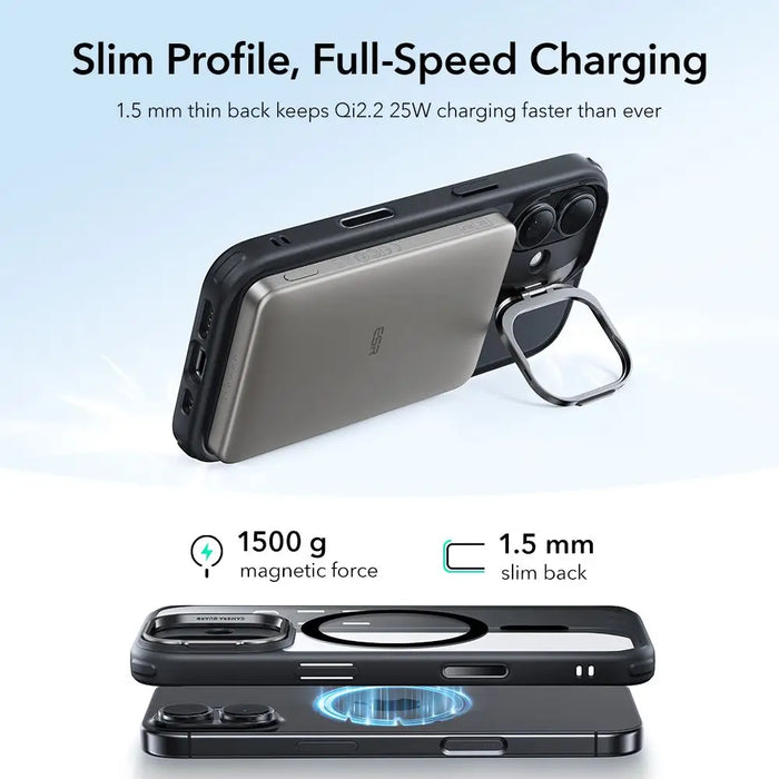 ESR Classic Hybrid Kickstand MagSafe Case for iPhone 17 - Clear Black - Cell phone cases and covers<<<HurtelXML