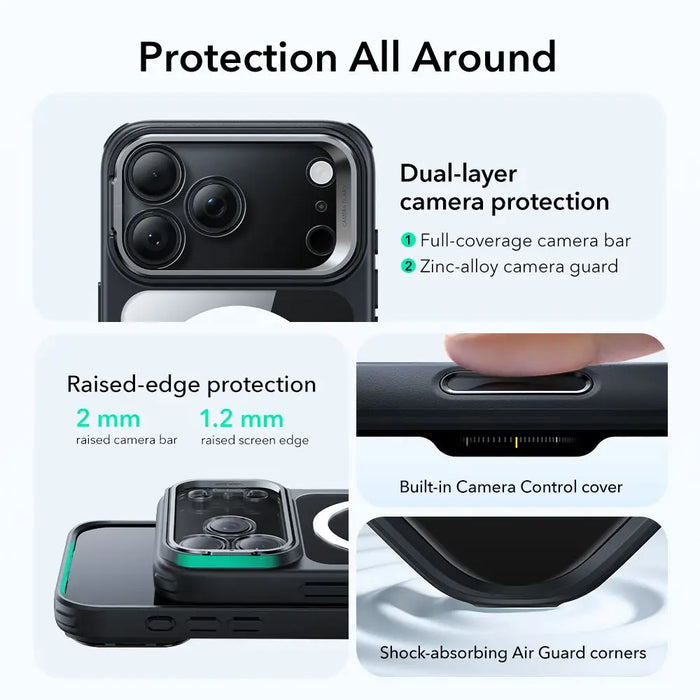 ESR Classic Hybrid Kickstand MagSafe Case for iPhone 17 Pro - Clear Black - Cell phone cases and covers<<<HurtelXML