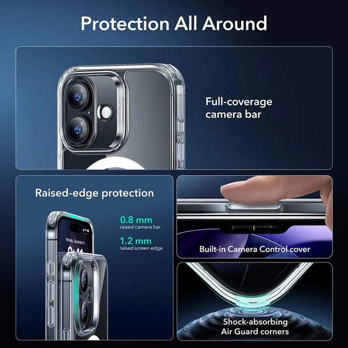 ESR Classic Hybrid MagSafe + Tempered Glass Set for iPhone 17 - Clear - Cell phone tempered glass<<<HurtelXML
