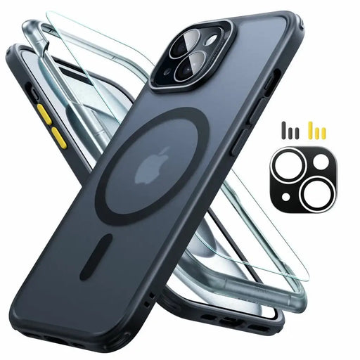 ESR Classic Pro Set Halolock MagSafe Case + Glass for Display and Camera for iPhone 15 - Black - Cell phone cases