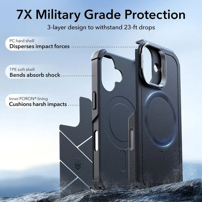 ESR Cyber Kickstand MagSafe Case for iPhone 17 - Black - Cell phone cases and covers<<<HurtelXML