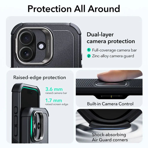 ESR Cyber Kickstand MagSafe Case for iPhone 17 - Black - Cell phone cases and covers<<<HurtelXML