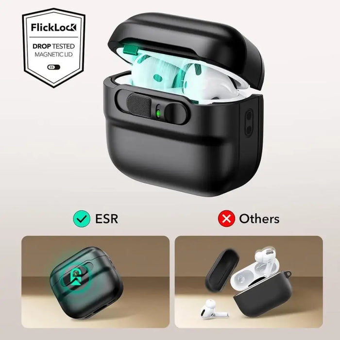 ESR Pulse protective case for AirPods 4 headphones (black) - Cell phone cases