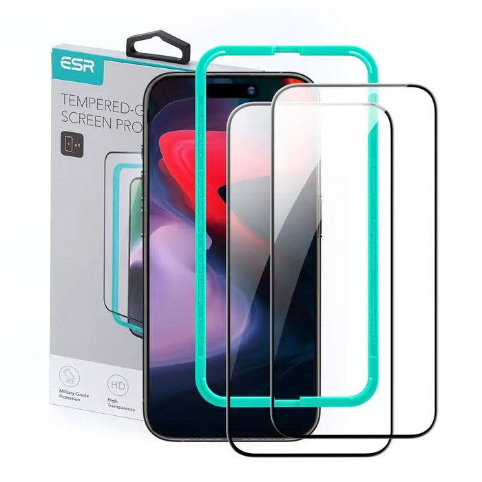 ESR Tempered Glass for iPhone 15 Pro - black 2 pcs. - Cell phone tempered glass<<<HurtelXML