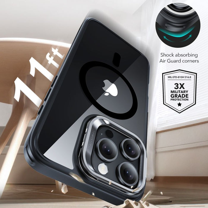 ESR Classic Hybrid Kickstand Halolock MagSafe Case Set + Tempered Glass for iPhone 16 Pro - Clear