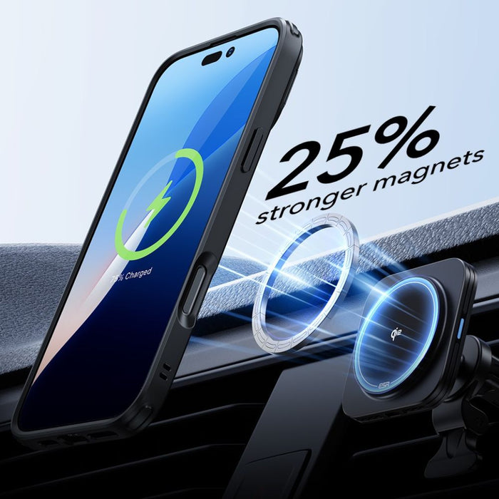 ESR Classic Hybrid Kickstand Halolock MagSafe Case Set + Tempered Glass for iPhone 16 Pro - Clear