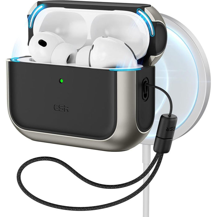 ESR Orbit HaloLock MagSafe Case for AirPods Pro 3 - Gray &amp; Black