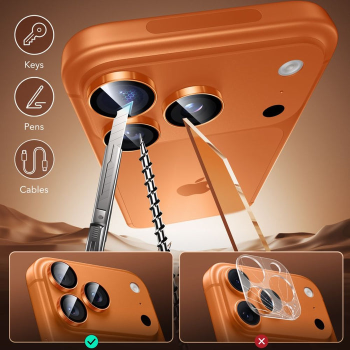 ESR Armorite Camera Lens Glass for iPhone 17 Pro / Max / 15 Pro / Max / 16 Pro / Max / 17 Pro / Max - Orange