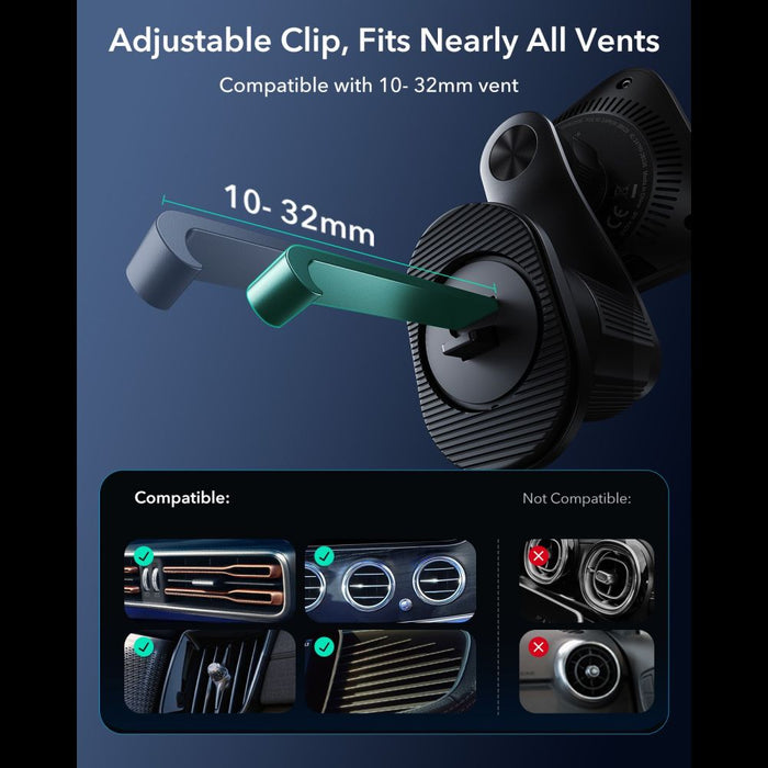 ESR OmniLock Qi2.2 Magnetic MagSafe Car Air Vent Mount - Black