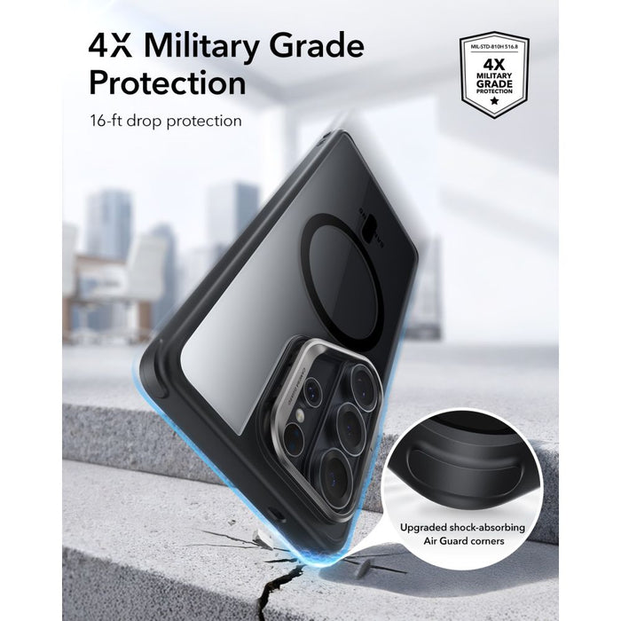 ESR Classic Hybrid Kickstand MagSafe Case for Samsung Galaxy S26 Ultra - Clear Black