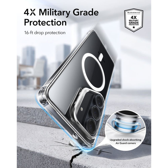 ESR Classic Hybrid Kickstand MagSafe Case for Samsung Galaxy S26+ - Transparent