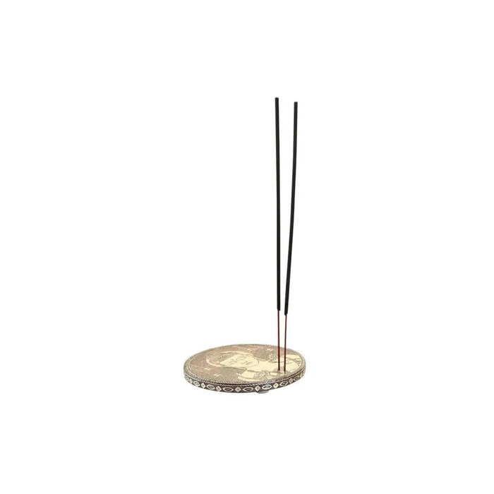 Essential oil burner DKD Home Decor Wood Aluminium Buddha Arab Ø 10 cm - Почистване Прахосмукачки И Гладене<<<Дом