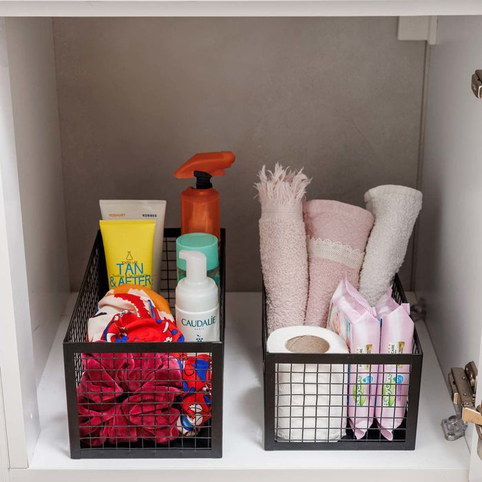 STORAGE BASKET CAGE BLACK 30X15