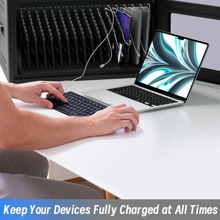 Universal cabinet for charging up to 16 pcs. Estillo IP-2316 tablets for wall mounting or freestanding, 16 x USB-C ports
