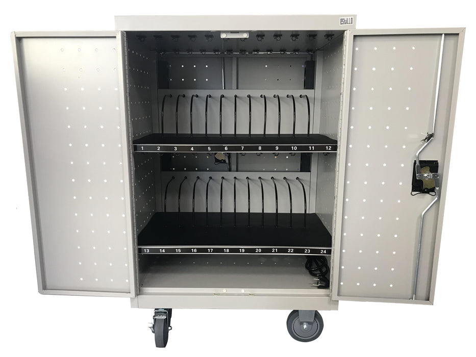 Universal cabinet on wheels Estillo LP-1224, for charging up to 24 pcs. laptops and tablets