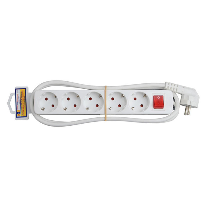 SPLITTER WITH CABLE ETC 5 SOCKETS 1.5M WITH KEY DZ 15911