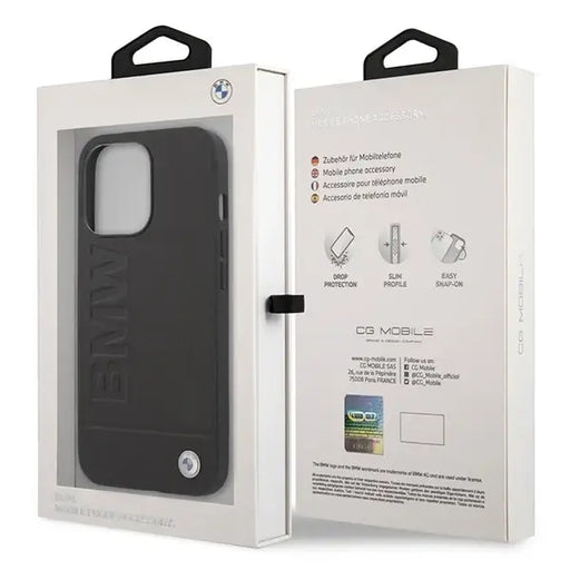 Etui BMW BMHMP14LSLLBK iPhone 14 Pro 6,1’’ czarny/black hardcase Signature Logo Imprint Magsafe - Cell phone cases
