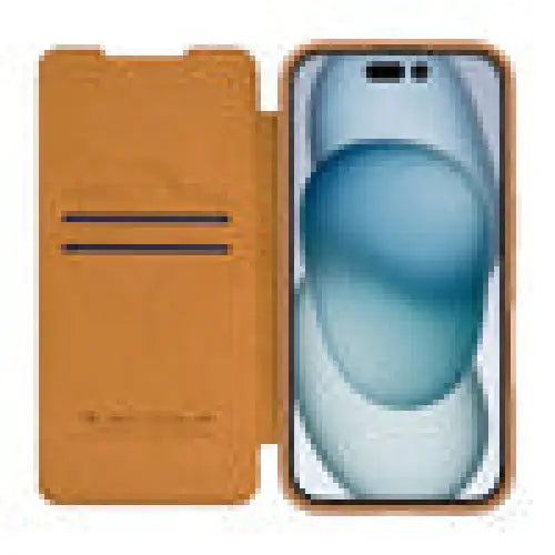 Etui Nillkin Qin Prop Leather iPhone 16 (brązowy) - Protective cases for smartphones<<<Cases<<<GSM