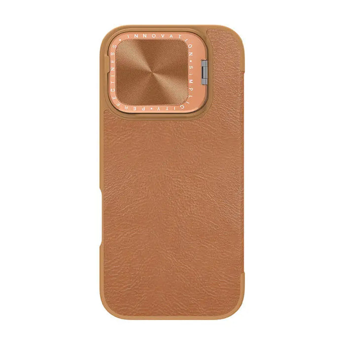 Etui Nillkin Qin Prop Leather iPhone 16 (brązowy) - Protective cases for smartphones<<<Cases<<<GSM