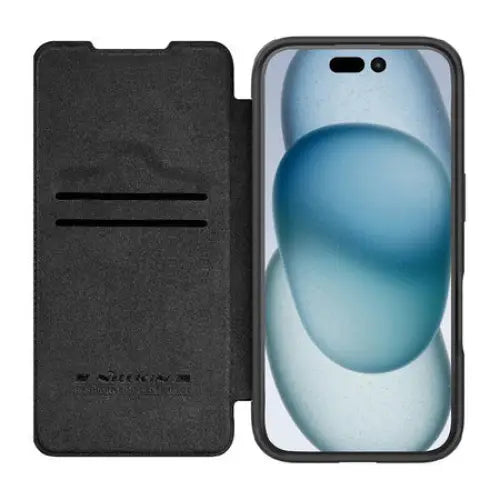 Etui Nillkin Qin Prop Leather iPhone 16 Pro Max (czarny) - Protective cases for smartphones<<<Cases<<<GSM