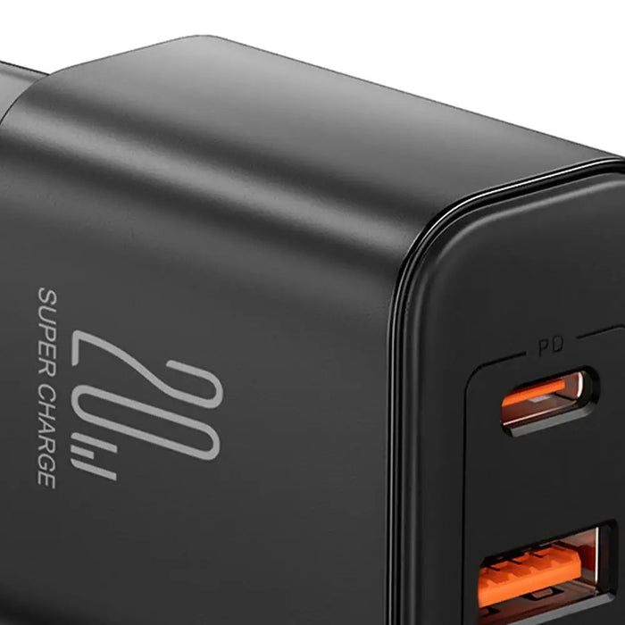 EU Joyroom JR-TCF05 20W USB-A USB-C charger + USB-C cable - black - Lightning