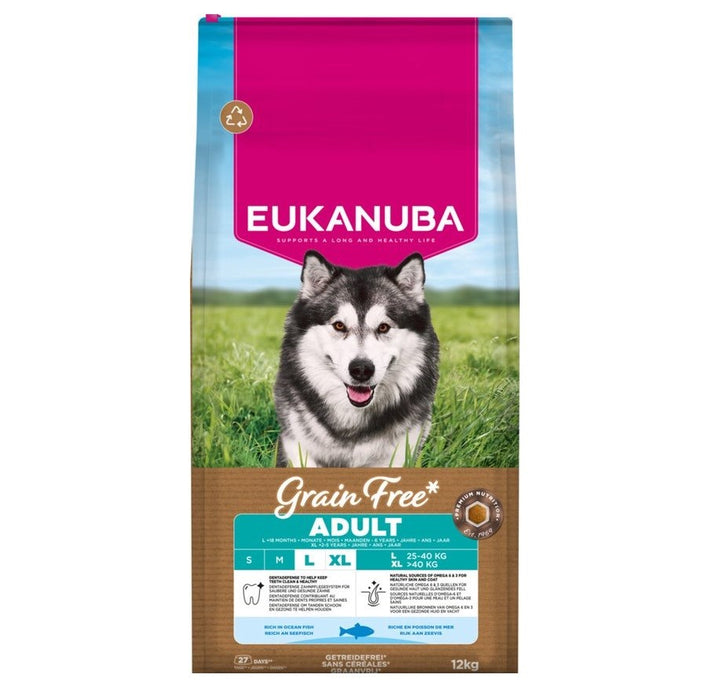 EUKANUBA Grain Free Adult Large Ocean Fish - dry dog food - 12kg