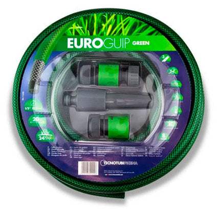 HOSE SET 20M 1/2" EUROGUIP GREEN
