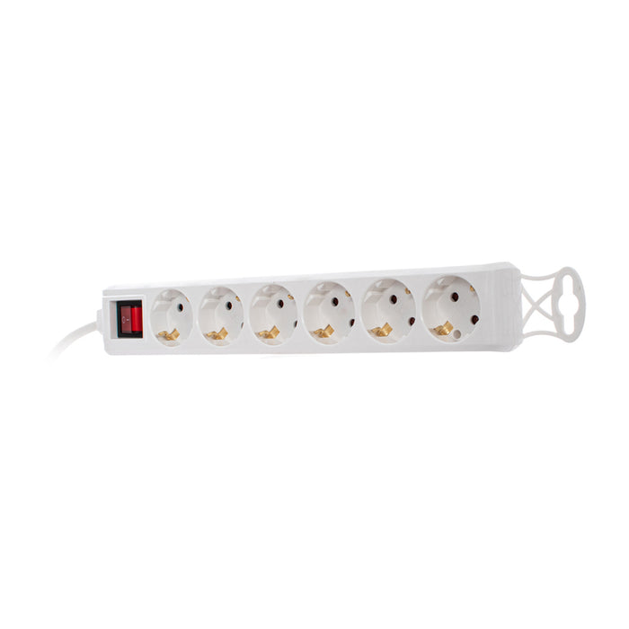 SWITCH 6 GND 1.5M WITH CONNECTOR AND SWITCH WHITE EUROLAMP