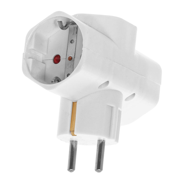 ADAPTER 3 SOCKETS VERTICAL WITH CHILD PROTECTION WHITE EUROLAMP