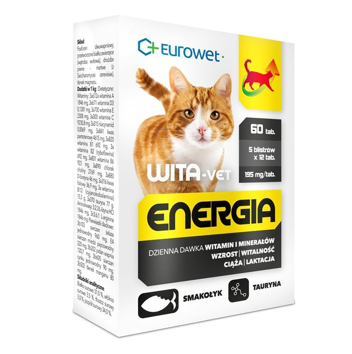 EUROWET Wita-Vet Energia - supplements for cats - 60 tablets