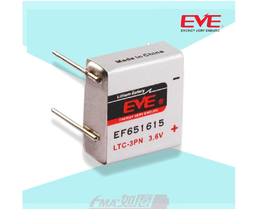 Lithium thionyl chloride battery LTC-3PN EP651615 industrial 3.6V 400mAh EVE BATTERY