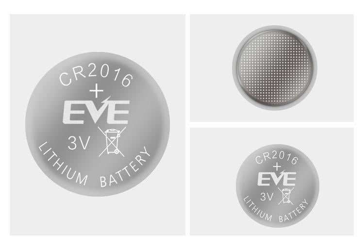 Button battery lithium CR 2016 1pc bulk 3V EVE BATTERY