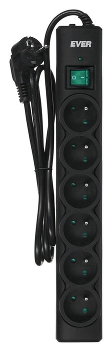 Ever OPTIMA surge protector 1.5 m (6 x UTE; 10 A; black) (T/LZ08-OPT015/0000)