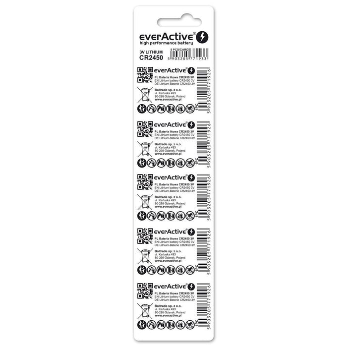 Lithium battery mini everActive CR2450 5 pcs.