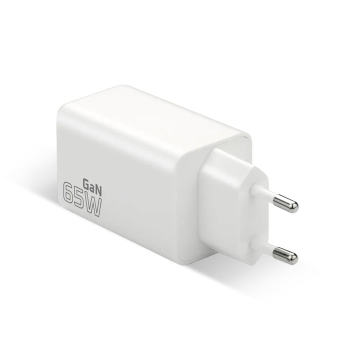 Charger GaN 1 x USB, 2 x USB-C Quick Charge 4+ 65W white