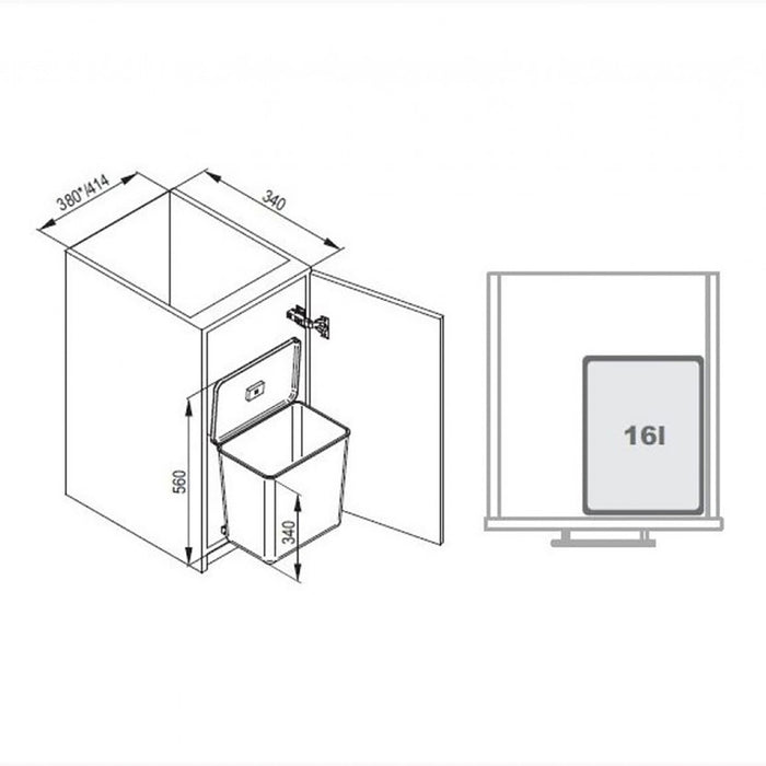 WASTE BIN 16 L EVO LINE
