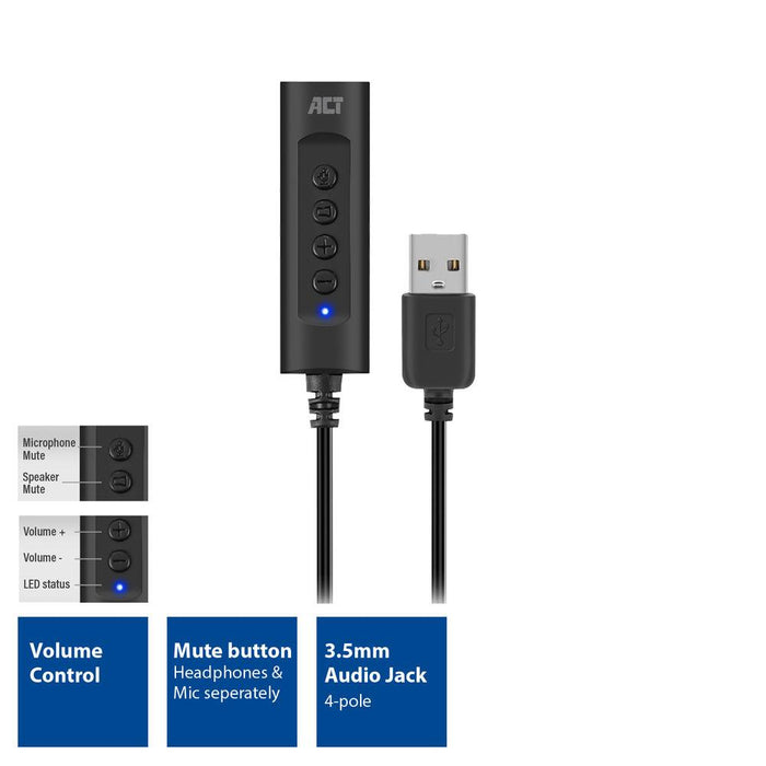 Sound card Ewent AC9360, 2.0, USB, 3.5 mm, Black