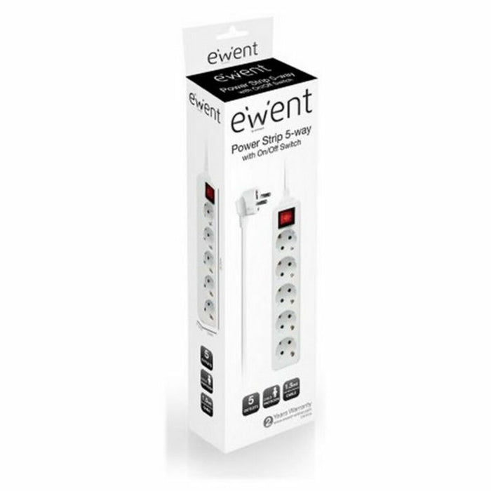 Power Socket - 5 sockets with Switch Ewent EW3916 (1,5 m)