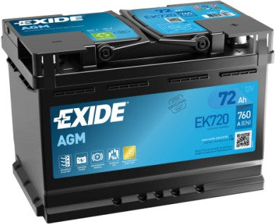 EXIDE AGM 72AH 760A R+