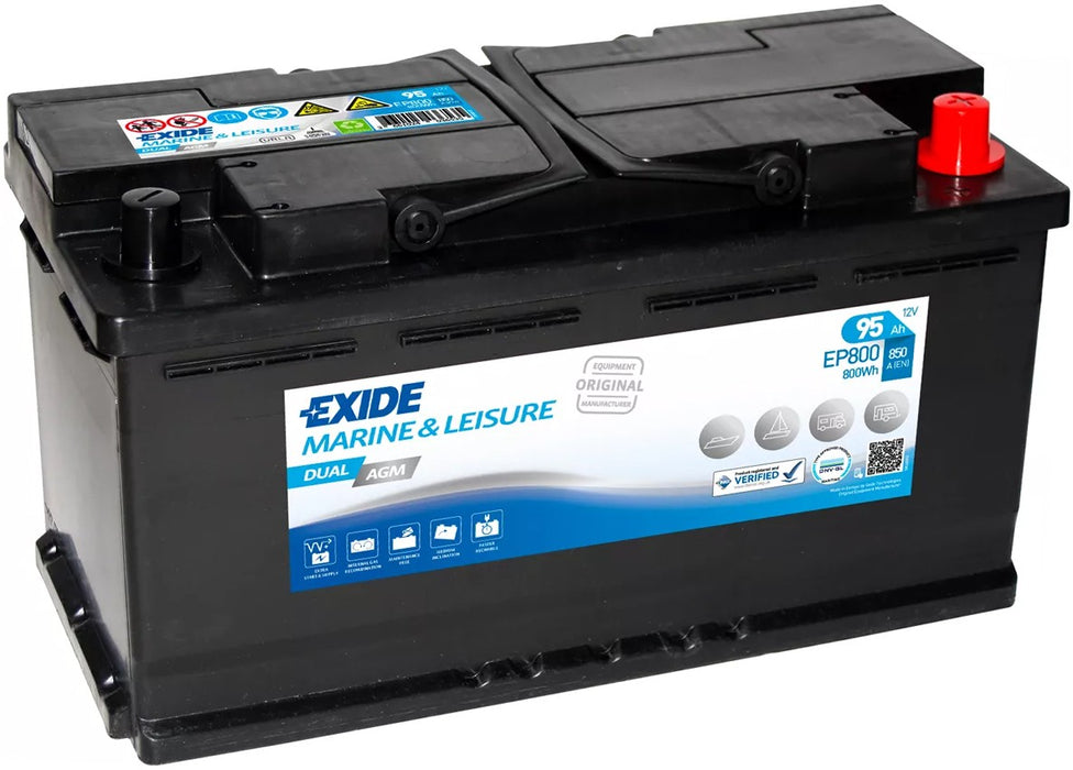 EXIDE MARINE&LEISURE DUAL AGM 95AH 850A 800WH R+