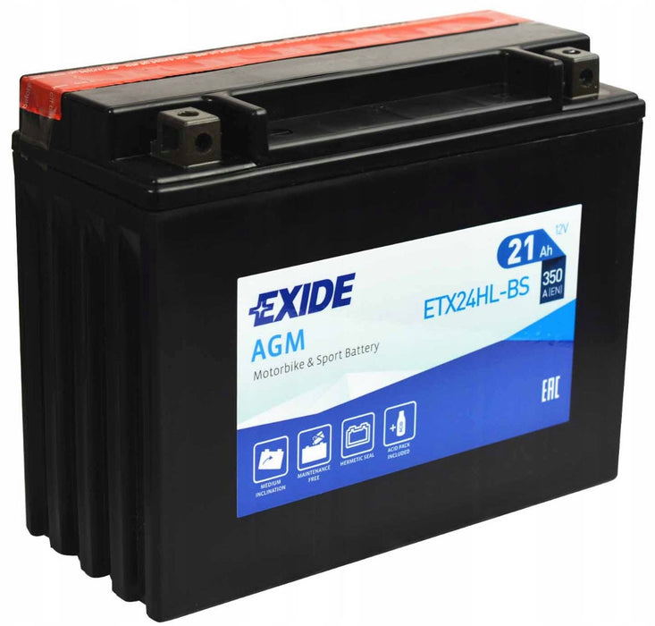 EXIDE BIKE AGM YTX24HL-BS 21A 350A R+