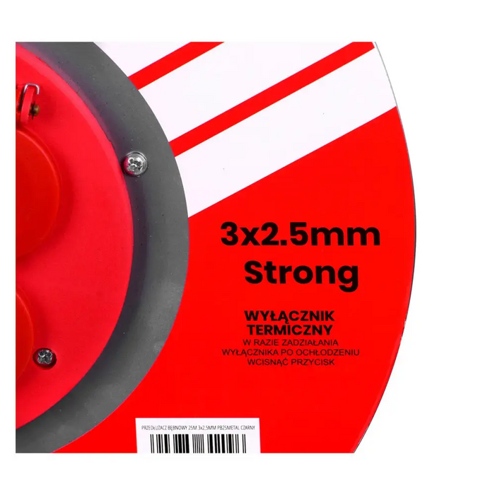 Extension cable VERTEX PB25METAL 3x2,5 mm Black - Drum extension cordsNEL-PRZ<<<Electric toolsNEL<<<ActionPL