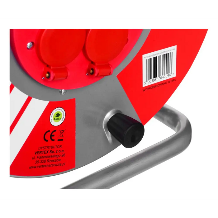 Extension cable VERTEX PB25METAL 3x2,5 mm Black - Drum extension cordsNEL-PRZ<<<Electric toolsNEL<<<ActionPL